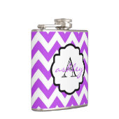 Lila und Zickzack Monogramm-Flasche Flachmann (Rechts)