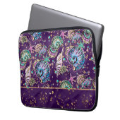 Lila Underwater Luxe | Dark Pastel Gold Sea Life Laptopschutzhülle (Vorderseite Links)