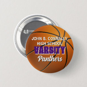 Lila Uni-Basketball individuell angepasst für die Button