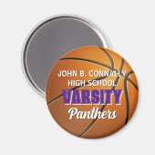 Lila Uni-Basketball-Schulmannschaft Magnet (Vorderseite/Rückseite)