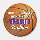 Lila Uni-Basketball-Schulmannschaft Magnet (Vorne)