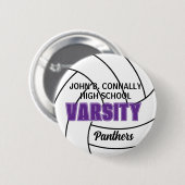 Lila Uni-Volleyball-Schulmannschaft Button (Vorne & Hinten)