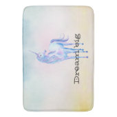 Lila Unicorn Aqua Rosa Gelbe Gefärbte Krawatte Badematte (Vorderseite Vertikal)