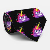 Lila Unicorn Emoji kacken Krawatte (Gerollt)