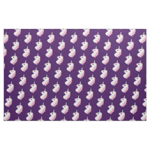 Lila Unicorn Emoji Muster-Gewebe Stoff