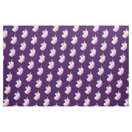 Lila Unicorn Emoji Muster-Gewebe Stoff (Yard (91,4 cm))