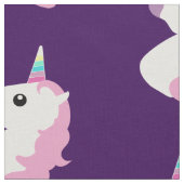 Lila Unicorn Emoji Muster-Gewebe Stoff (Nahaufnahme)