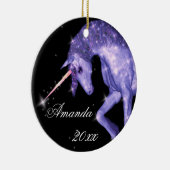 Lila Unicorn-Fantasie Keramikornament (Rechts)