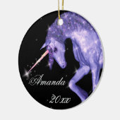 Lila Unicorn-Fantasie Keramikornament (Links)
