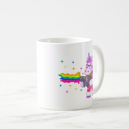 Lila Unicorn - Gewehr Kaffeetasse (VorderseiteRechts)