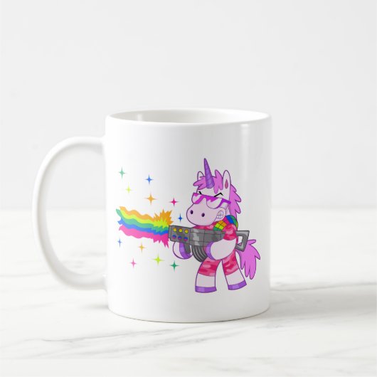 Lila Unicorn - Gewehr Kaffeetasse (Links)