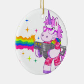 Lila Unicorn - Gewehr Keramik Ornament (Rechts)
