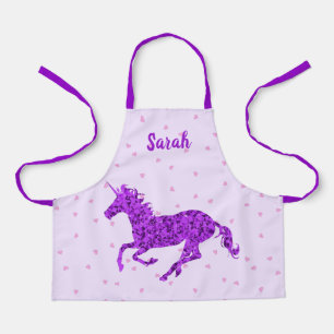 Lila Unicorn Girls Küche Schürze