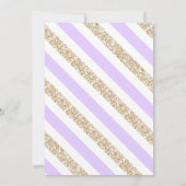 Lila Unicorn Girly Birthday Einladung (Rückseite)