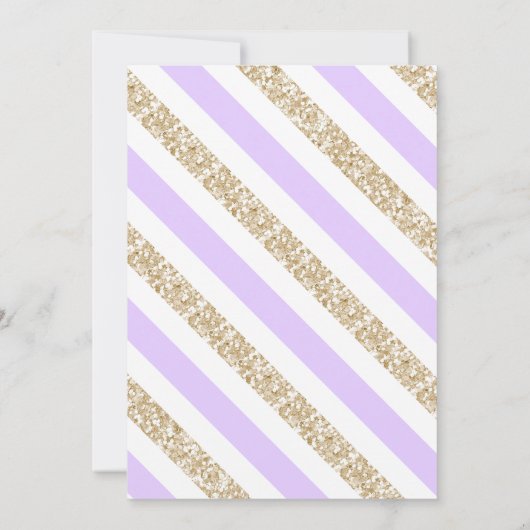 Lila Unicorn Girly Birthday Einladung (Rückseite)