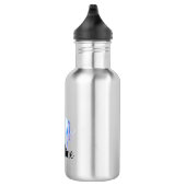 Lila Unicorn Gold Glitzer Herz personalisiert Edelstahlflasche (Rechts)