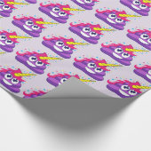 Lila Unicorn kacken Emoji Verpackungs-Papier Geschenkpapier (Ecke)