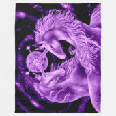 Lila Unicorn-Liebhaber-Satin-Plüsch Fleecedecke (Vorderseite)