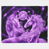 Lila Unicorn-Liebhaber-Satin-Plüsch Fleecedecke (Vorderseite (Horizontal))