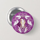 Lila Unicorn Mandala Button (Vorne & Hinten)