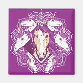Lila Unicorn Mandala Magnet (Vorne)