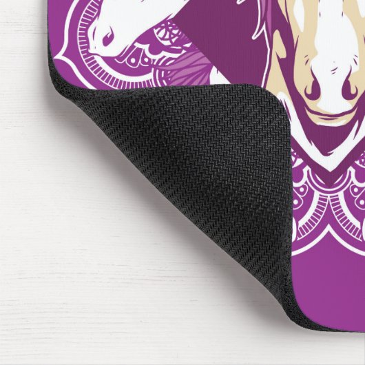 Lila Unicorn Mandala Mousepad (Ecke)