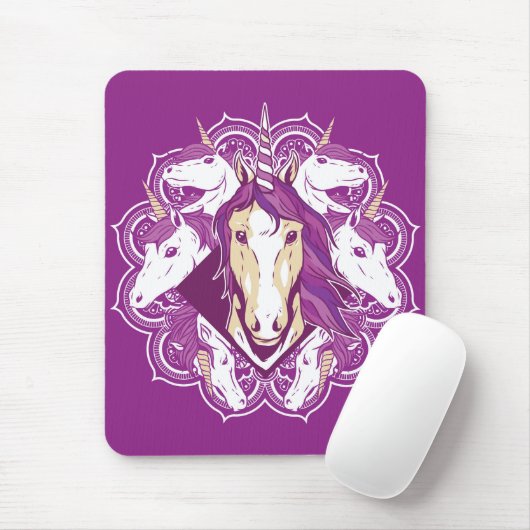 Lila Unicorn Mandala Mousepad (Mit Mouse)
