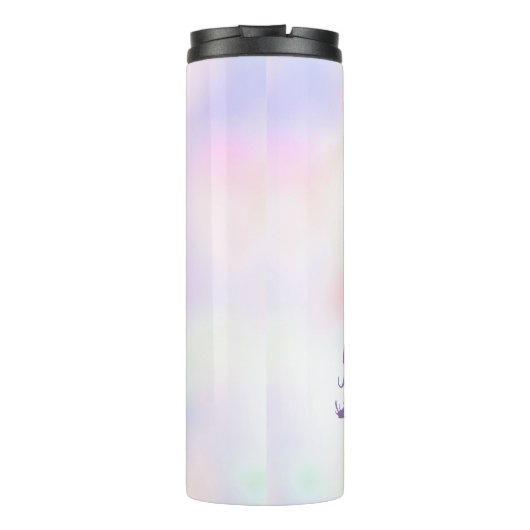 Lila Unicorn Pink Rainbow Girl Thermosbecher (Rückseite)