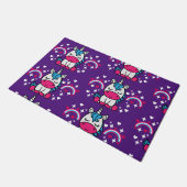 Lila Unicorn Pony Fußmatte (Schrägansicht)