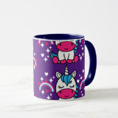 Lila Unicorn Pony Tasse (VorderseiteRechts)