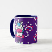Lila Unicorn Pony Tasse (Vorderseite Links)