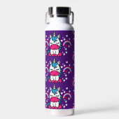 Lila Unicorn Pony Trinkflasche (Vorne)
