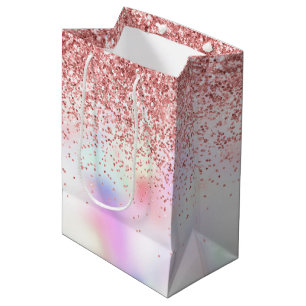 Lila Unicorn-Regenbogen-Glitzer Mittlere Geschenkt Geschenktüte