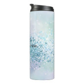 Lila Unicorn Sparkle Aqua Glittery Confetti Thermosbecher (Nach rechts gedreht)