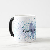 Lila Unicorn Sparkle Aqua Glittery Confetti Verwandlungstasse (Vorderseite Links)