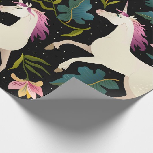 Lila Unicorns Geschenkpapier (Ecke)
