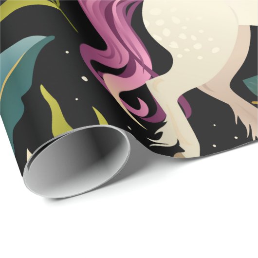 Lila Unicorns Geschenkpapier (Rolleneckpunkt)