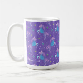 Lila Unicorns-rosa Sterne Kaffeetasse
