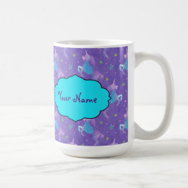 Lila Unicorns-rosa Sterne Kaffeetasse
