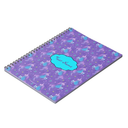 Lila Unicorns-rosa Sterne Notizblock (Linke Seite)