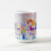 Lila Unicorns Wasserfarbe Tasse (Mittel)