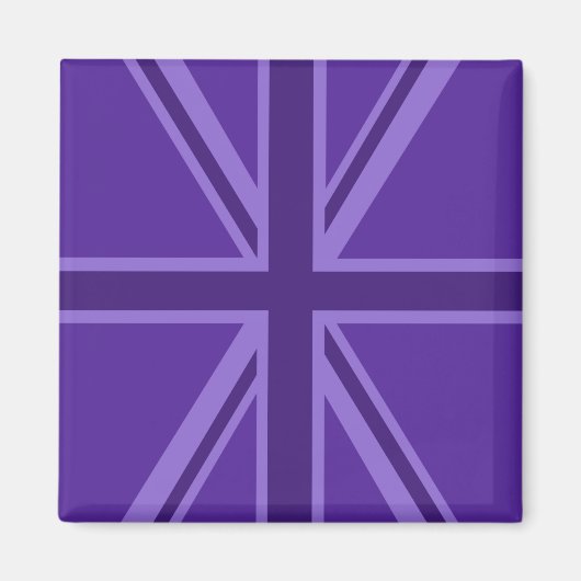 Lila Union Jack Design Magnet (Vorne)