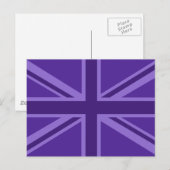 Lila Union Jack Design Postkarte (Vorne/Hinten)