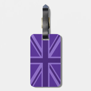 Lila Union Jack Flagge Design Gepäckanhänger