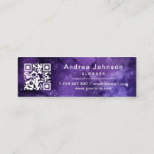 Lila Universe Galaxy folgen dem QR-Code der Social Mini Visitenkarte (Rückseite)