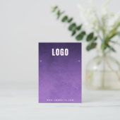 Lila Universe Night Galaxy Logo Ohrringe Display Visitenkarte (Stehend Vorderseite)