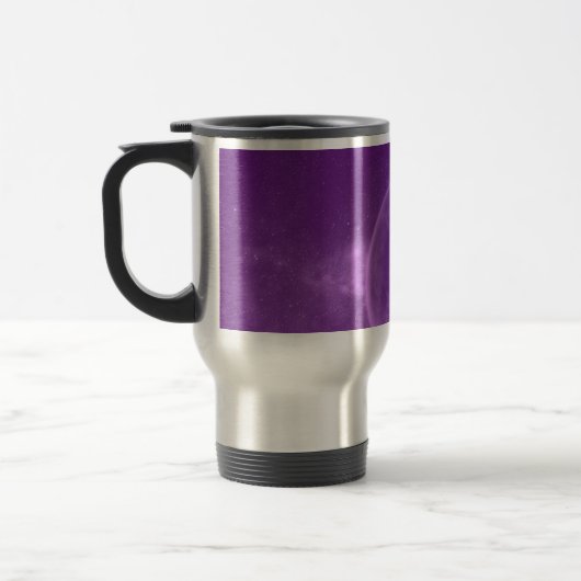 Lila Universum-Tasse oder Reise-Tasse Reisebecher (Links)