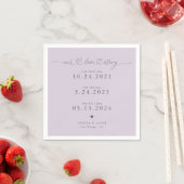 Lila unsere Liebe Story Script Hearts Wedding Serviette (Beispiel)