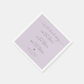 Lila unsere Liebe Story Script Hearts Wedding Serviette (Ecke)