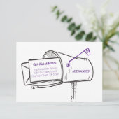 Lila unsere neue E-Mail-Adresse bewegen (Stehend Vorderseite)